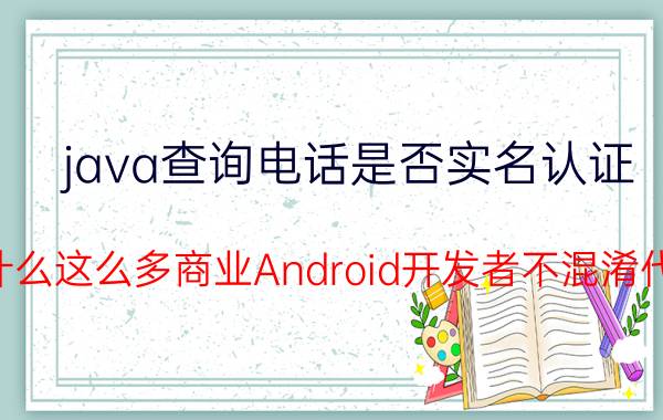 java查询电话是否实名认证 为什么这么多商业Android开发者不混淆代码？